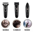 Maquina De Barbear e Aparador Pelos Elétrico 3 Em 1